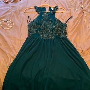 Size: 13 prom dress color: emerald green